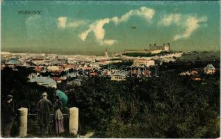 1912 Pozsony, Pressburg, Bratislava; látkép, vár. L&P 3498. / general view, castle (ragasztónyom / glue marks)