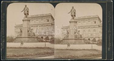 cca 1880 Budapest, MTA, sztereófotó, 9×17,5 cm