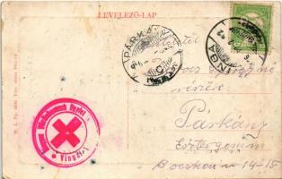 1916 Vinga, Községi elemi iskola. W.L. Bp. 5432. / elementary school + "Magyar Vöröskereszt Egy...