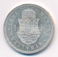 1891KB 1Ft Ag "Ferenc József / Fiume címer" T:1- Hungary 1891KB 1 Forint Ag "Franz Jo...