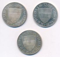 Ausztria 1964-1973. 10Sch Ag (3xklf) T:1- (PP) Austria 1960. 5 Schilling Ag + 1964-1973. 10 Schillin...