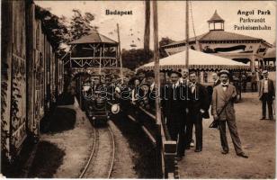 1920 Budapest XIV. Városliget, Angol Park, Parkvasút, gőzmozdony. Meinhardt Fr. Curt (EK)