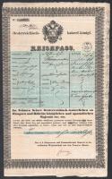 1850 Temesvár, császári, királyi útlevél 30 kr C.M. okmánybélyeggel / passport