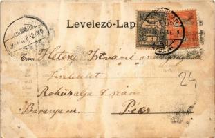 1904 Kaposvár, Római katolikus templom, piac. Gerő Zsigmond kiadása (b)