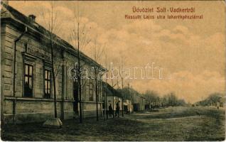 1907 Soltvadkert, Solt-Vadkert (Kiskőrös); Kossuth Lajos utca, Első Dunavidéki Takarékpénztár. W.L. (?) 506. Kis János kiadása (EK)