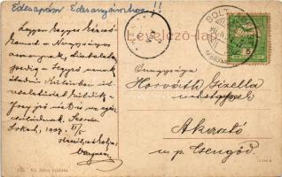 1907 Soltvadkert, Solt-Vadkert (Kiskőrös); Kossuth Lajos utca, Első Dunavidéki Takarékpénztár. W.L. ...