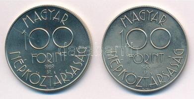 1988. 100Ft Cu-Ni-Zn "Labdarúgó Világbajnokság 1990 - Két játékos" + 1989. 100Ft Cu-Ni-Zn ...