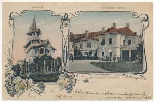 1910 Élesd, Alesd; Gróf Bethlen kastélya, Vilma lak. Goldberger Sámuel kiadása / castle, villa. Art Nouveau, floral