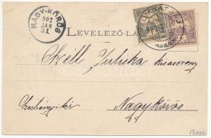 1902 Magyarcséke, Magyar-Cséke, Ceica; M. kir. posta, Római katolikus templom, Fő utca. Ritter Herma...