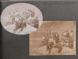 1919-1937 Orsován, Wien-Badenben, Vaskapunál és egyéb helyeken készült csoportképek (Bajor Lloyd Haj...