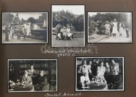 cca 1930-1932 Családi fotóalbum kirándulások, családi események fotóival (Máriaremete, Városliget, S...