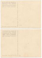 Magyar táncok: Szentistváni tánc, Párnatánc. Pekáry István szignóval - 2 db magyar művészlap / 2 Hun...