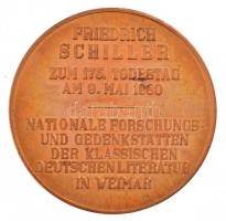 NDK 1980. "Friedrich Schiller halálának 175. évfordulója" kétoldalas bronz emlékérem tanús...