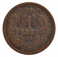 1869KB 1kr Cu Angyalos címer T:2- Hungary 1869KB 1 Kreuzer Cu Coat of Arms with Angels C:VF Adamo M4.1