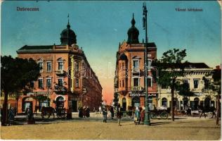 1915 Debrecen, Városi bérházak, Marton Gyula és Fia üzlete. Vasúti levelezőlapárusítás 26. sz. (EK)