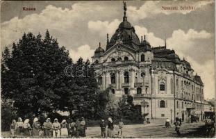 1913 Kassa, Kosice; Nemzeti Színház, piac / theatre, market