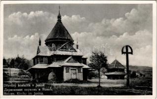 1939 Kőrösmező, Yasinia, Yasinya, Jaszinya, Jassinja, Jasina; Dreveny Kostelík / fatemplom / wooden church + M. KIR. POSTA 395