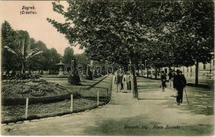 1906 Zagreb, Zágráb; Zrinjski trg / Place Zrinski / Zrínyi tér / square (EK)