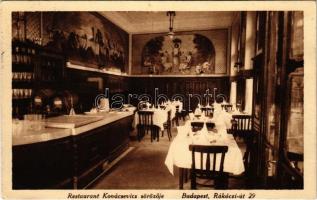 1935 Budapest VIII. Restaurant Kovácsevics étterem sörözője, belső. Rákóczi út 29. (EK)