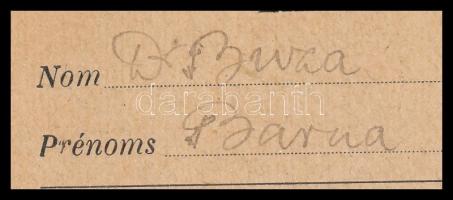 1916 Buza Barna politikus, író, később a Károlyi Kormány minisztere polgári internáltként írt levele...