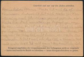 1916 Buza Barna politikus, író, később a Károlyi Kormány minisztere polgári internáltként írt levele...