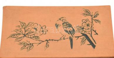 Kínai fa dobozka (kártyatartó), 9x8,5x4,5 cm / Chinese wooden box (card holder)