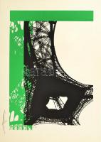 Hervé, Rodolf (1957-2000): Eiffel-torony. Szitanyomat, papír, jelzett, művészpéldány E.A.. 35x24,5 cm. Lap tetején egészen apró szakadással. / Hervé, Rodolf (1957-2000): Eiffel-tower. Screenprint on paper, signed, E.A. artists proof, with a very small tear on the top. 35x24,5 cm.