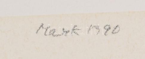 Mark (Márkus), Anna (1928-): Konstruktivista kompozíció. Szitanyomat, papír, jelzett, művészpéldány ...