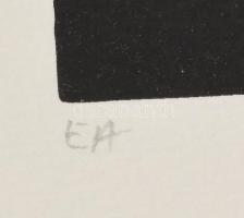 Konok Tamás (1930-2020): Kompozíció. Szitanyomat, papír, jelzett. Művészpéldány E.A. jelzéssel. 28×2...