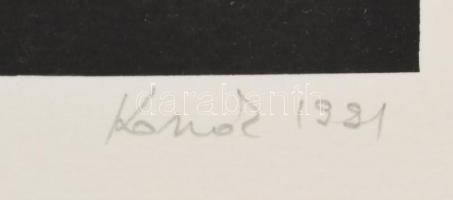 Konok Tamás (1930-2020): Kompozíció. Szitanyomat, papír, jelzett. Művészpéldány E.A. jelzéssel. 28×2...