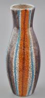 Kerezsi Gyöngyi (1943-): Retro kerámia váza. Kézzel festett, jelzett, hibátlan m: 22 cm