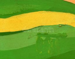 MT jelzéssel: Táj. Olaj, karton, kissé sérült. 38,5x47,5 cm. Üvegezett fakeretben