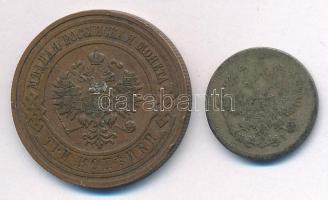 Orosz Birodalom 1867. 10k Ag + 1909. 3k Cu T:2-,3 patina, ph 
Russian Empire 1867. 10 Kopecks Ag + ...