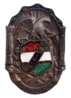 1918. HONSz (A Hadirokkantak, Hadiözvegyek és Hadiárvák Országos Nemzeti Szövetsége) zománcozott bronz díszjelvény, gomblyuk jelvény (27x18mm) T:2