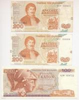 Görögország 1978. 100Dr + 1987. 1000Dr (2x) + 1996. 200Dr (2x) T:III,III- Greece 1978. 100 Drachmai + 1987. 1000 Drachmai (2x) + 1996. 200 Drachmai (2x) C:F,VG