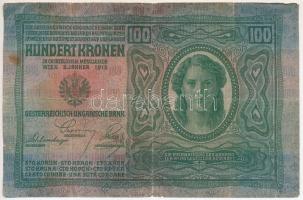 1912. 100K bélyegzés nélkül "1917 97384" T:III szakadás, folt, kis anyaghiány
Adamo K28
