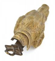 Kutyafejes bronz iratfogó, XIX. sz., jelzés nélkül, kis kopásnyomokkal, h: 18 cm