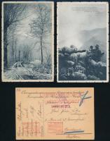 1916-17 25 db I. világháborús tábori posta az M. kir. nagyváradi 4. honv. gyal. ezred zászlósától, T...