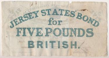 Jersey 1840. 5P "301" vízjeles papíron, áthúzással érvénytelenítve T:III- folt, anyaghiány...