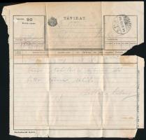 1916-17 össz. 2 db I. világháborús tábori posta. egy levél három beírt oldallal és 1 távirat a M. na...