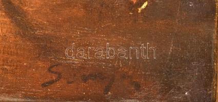 Semjén Ferenc (1885-?): Enteriőr. Olaj, vászon, jelezve jobbra lent. Dekoratív fakeretben, 60×80 cm