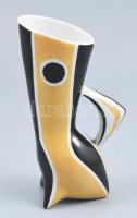 Zsolnay porcelán modern ,,darázs váza, tervező: Török János, kézzel festett, jelzett, kopott, mázhibákkal, m: 15 cm
