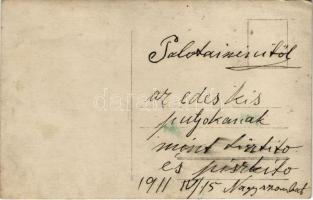 1911 Nagyszombat, Tyrnau, Trnava; Palotai Vilmos fehérnemű vegytisztítótelepe, üzlet bejárata / shop...