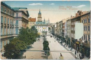 1916 Lviv, Lwów, Lemberg; Rynek / Ringplatz / square. leporellocard with 10 pictures (worn corners)