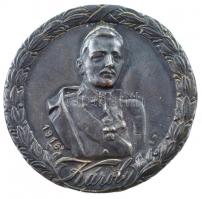 1916. Károly bronz lemezjelvény rajta IV. Károly díszegyenruhás mellképével. Szign.: S.M. (40mm) T:1-