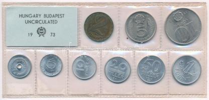 1973. 2f-10Ft (9xklf) érmés forgalmi sor fóliatokban T:1 patina  Adamo FO6