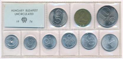 1974. 2f-10Ft (9xklf) érmés forgalmi sor fóliatokban T:1 patina  Adamo FO7