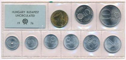 1976. 2f-10Ft (9xklf) érmés forgalmi sor fóliatokban T:1 patina  Adamo FO9