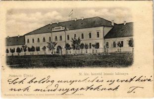 1901 Szamosújvár, Gherla; M. kir. honvéd huszárlaktanya. Karátsonyi Gyula kiadása / K.u.K. military hussar barracks (EK)