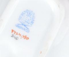 Herendi porcelán Viktória mintás leveles tálka, kézzel festett, jelzett, hibátlan, 14,5×8 cm